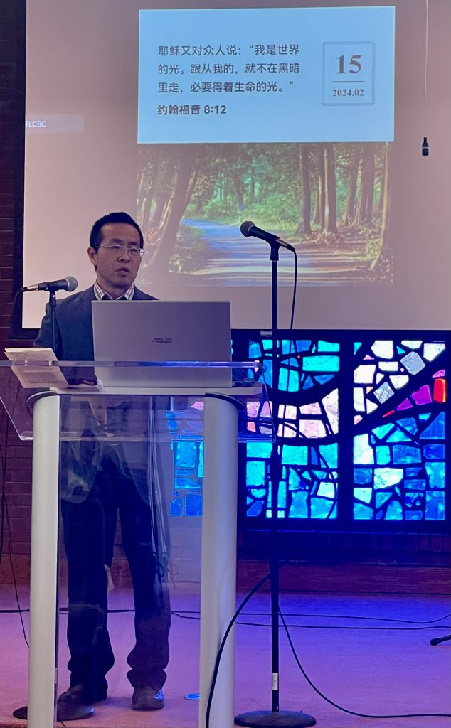 Pastor preaching sermon
